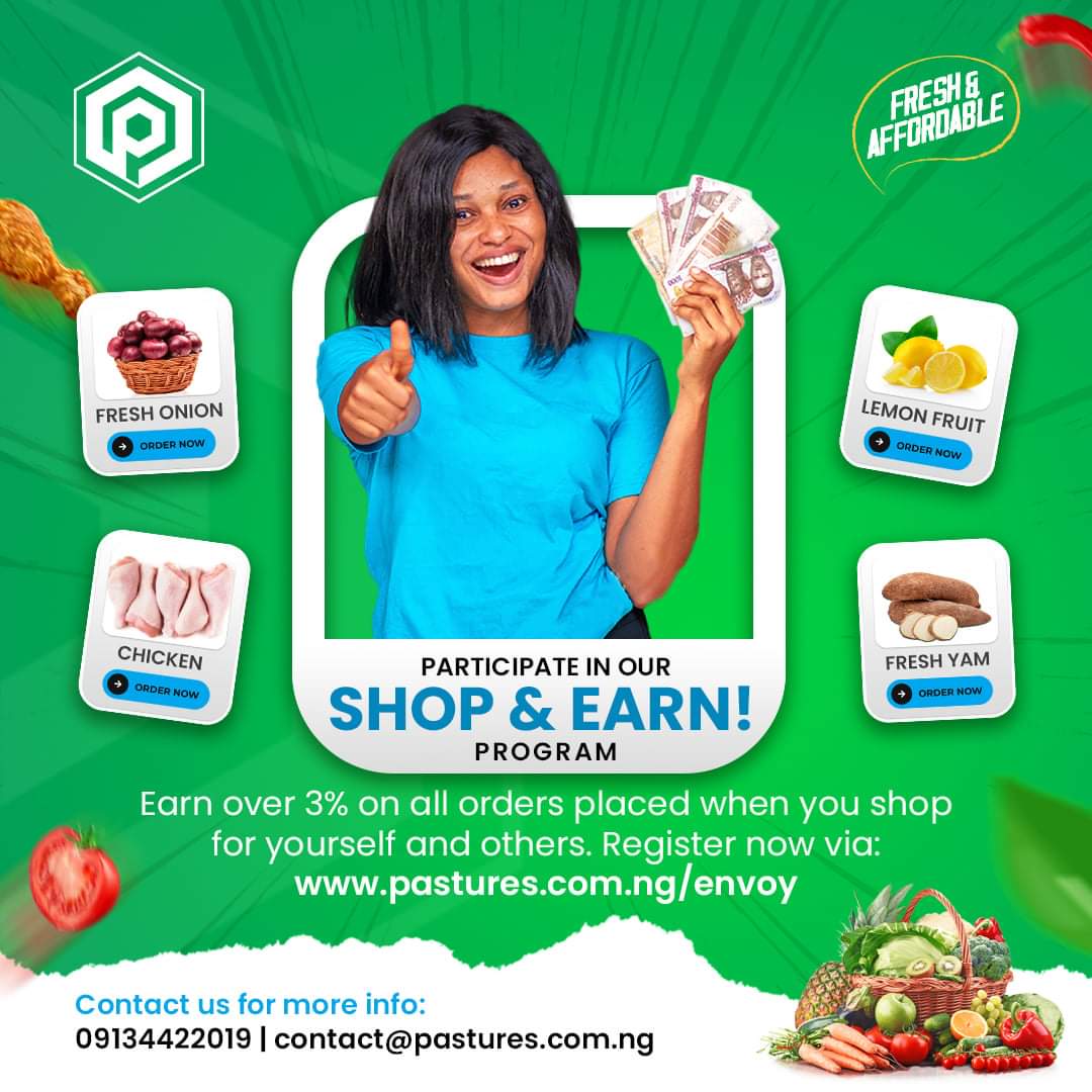 Earn an extra source of income by shopping for others! Participate via: pastures.com.ng/envoy #pasturesnigeria #pasturesng #madmci #jobalert #freelancer