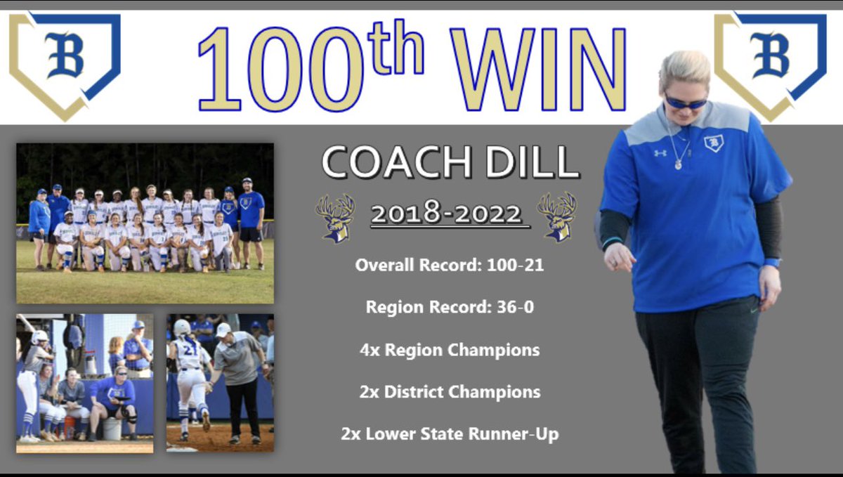 StagSoftball's tweet photo. Congratulations on 💯 Coach Dill https://t.co/y7nmijHvH5