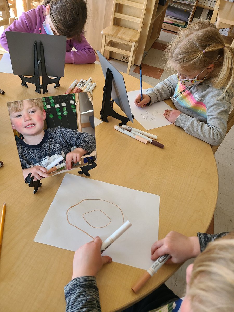 We are working on our self portraits.  We carefully examined our faces by looking in the mirror and then used pencils &amp; markers to draw what we saw. #finemotor #concentration #selfconcept #selfawareness #identity #creativity  #nspreprimary <a href="/Oldfield_Osprey/">Oldfield Elementary</a> <a href="/HRCE_NS/">Halifax Regional Centre for Education</a> <a href="/MsCourteny/">Ms. Courteny</a>