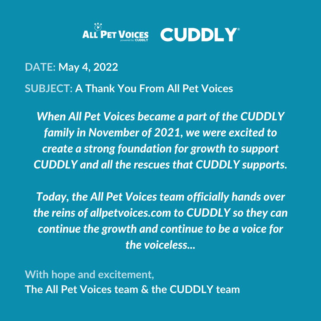 Our team conquered the impossible and created a destination for you in a time when growth was very hard to come by. And now? Now, we can’t wait to see @welovecuddly continue to bring the site and the social media to new levels ❤️🐾