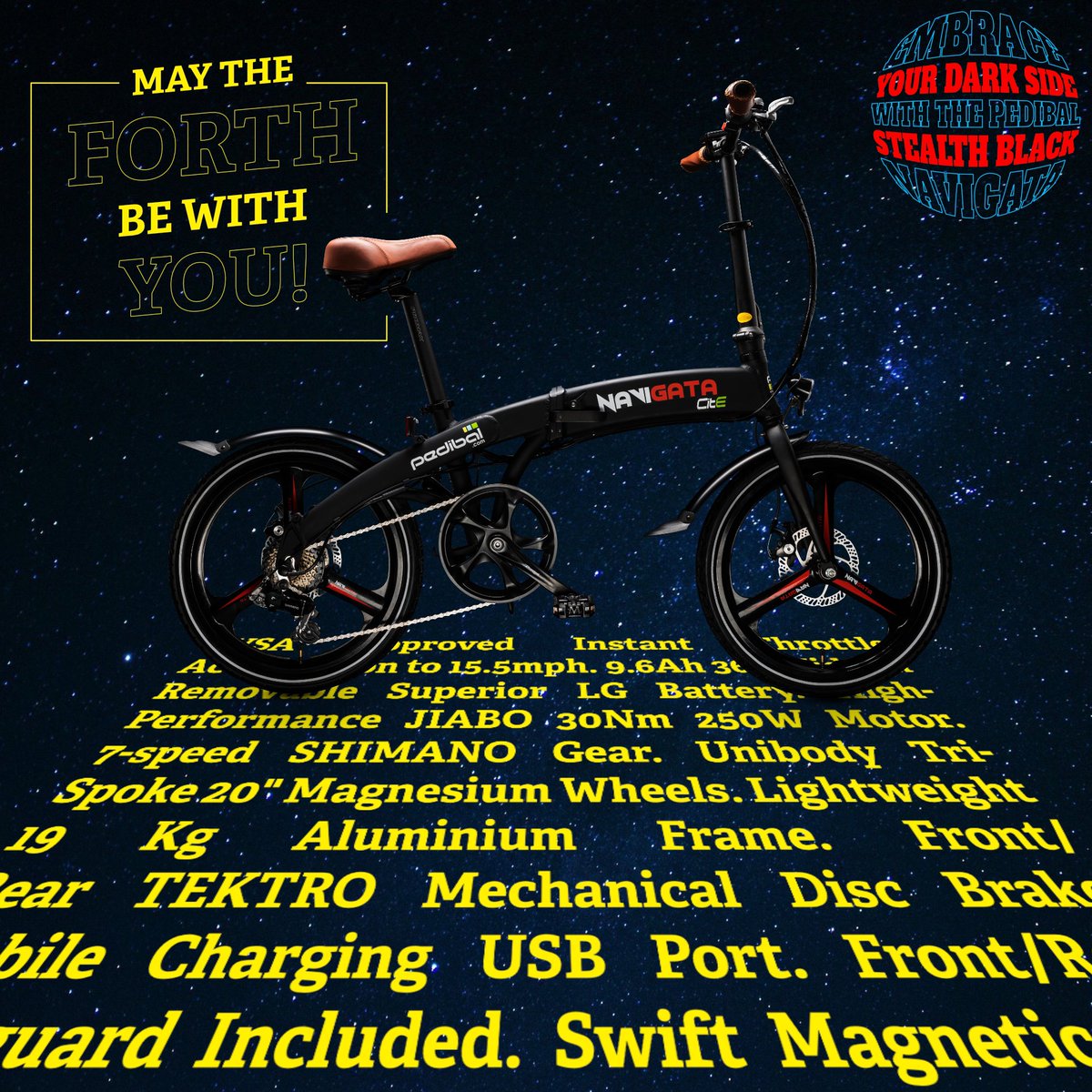 #MayThe4th be with you. Embrace the dark side with the Pedibal stealth black Navigata.