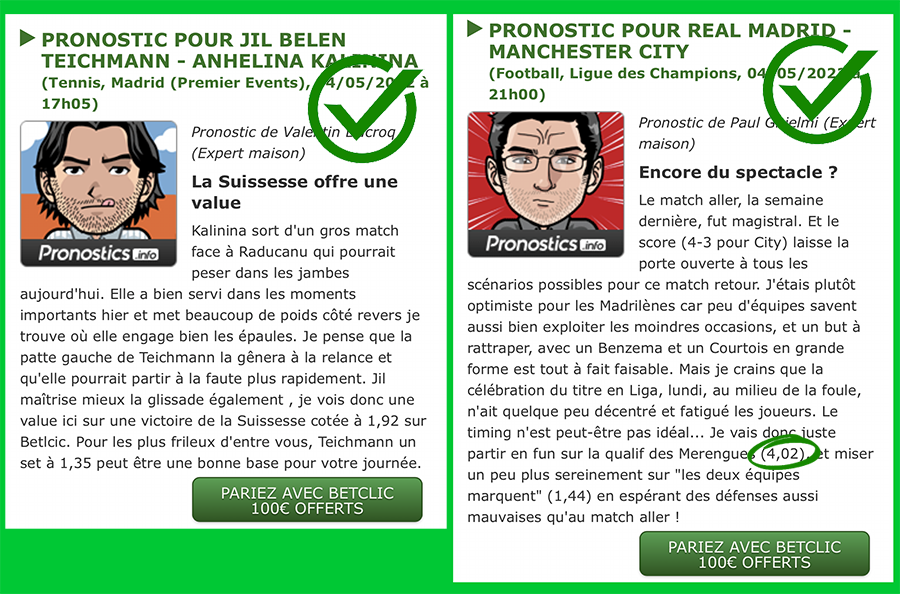 Paul_Ghielmi's tweet image. On a encore eu droit à un beau Real - City ce soir !! 🤩🤩

Et ça nous fait un 2/2 aujourd'hui sur Pronostics.info, avec une belle cote de 4 au passage 😜

#TeamParieur #RealManCity