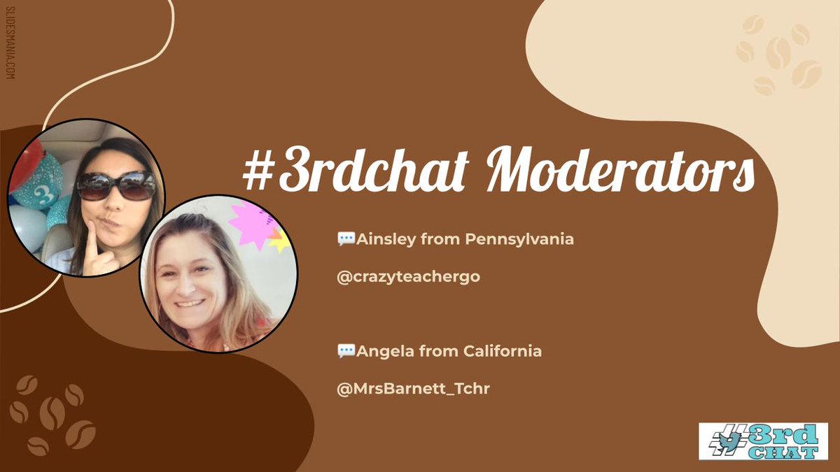 Tonight we are doing a Teacher Appreciation and Wellness Check In ☕️Slow Chat Cafe☕️!

Join you #3rdchat PLN!  <a href="/MrsBarnett_Tchr/">Angela ❤s 🐶🐾 and Misses 🐱</a> and <a href="/crazyteachergo/">Ainsley FM | Crazy Teacher Life Blog</a> welcome all to join in our chats!

Tag some friends!
<a href="/amoran4/">Amy Moran</a> <a href="/LaurieCorrNPSD/">Laurie Corradetti</a> <a href="/MsDeFriese/">a</a> <a href="/msthinkaloud/">Darian McKenzie</a> <a href="/kesposito/">Kelly Esposito</a> <a href="/hartel30/">John Hartmann</a>