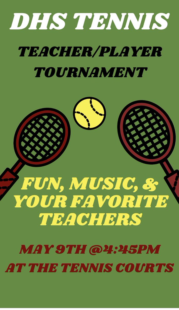 Davenport Tennis (@dhswolvestennis) on Twitter photo Come out and see your favorite teachers battle it out on the tennis courts! <a href="/DHS_GHoops/">Davenport Girls Hoops</a> <a href="/DavenportHoops/">DavenportHoops</a> <a href="/DavenportWolves/">DHS Wolves Athletics</a> <a href="/BuildThePack/">BuildThePack</a> <a href="/Davenport_HS/">Davenport High School</a> #btp Come out and see your favorite teachers battle it out on the tennis courts! <a href="/DHS_GHoops/">Davenport Girls Hoops</a> <a href="/DavenportHoops/">DavenportHoops</a> <a href="/DavenportWolves/">DHS Wolves Athletics</a> <a href="/BuildThePack/">BuildThePack</a> <a href="/Davenport_HS/">Davenport High School</a> #btp