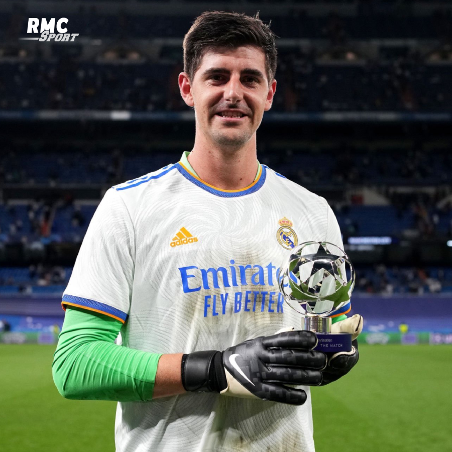 RMCsport's tweet photo. ✨ L'homme du match de ce Real-City. Monsieur Thibaut Courtois qui fait, lui aussi, une saison monumentale. https://t.co/R6IIkvUquE
