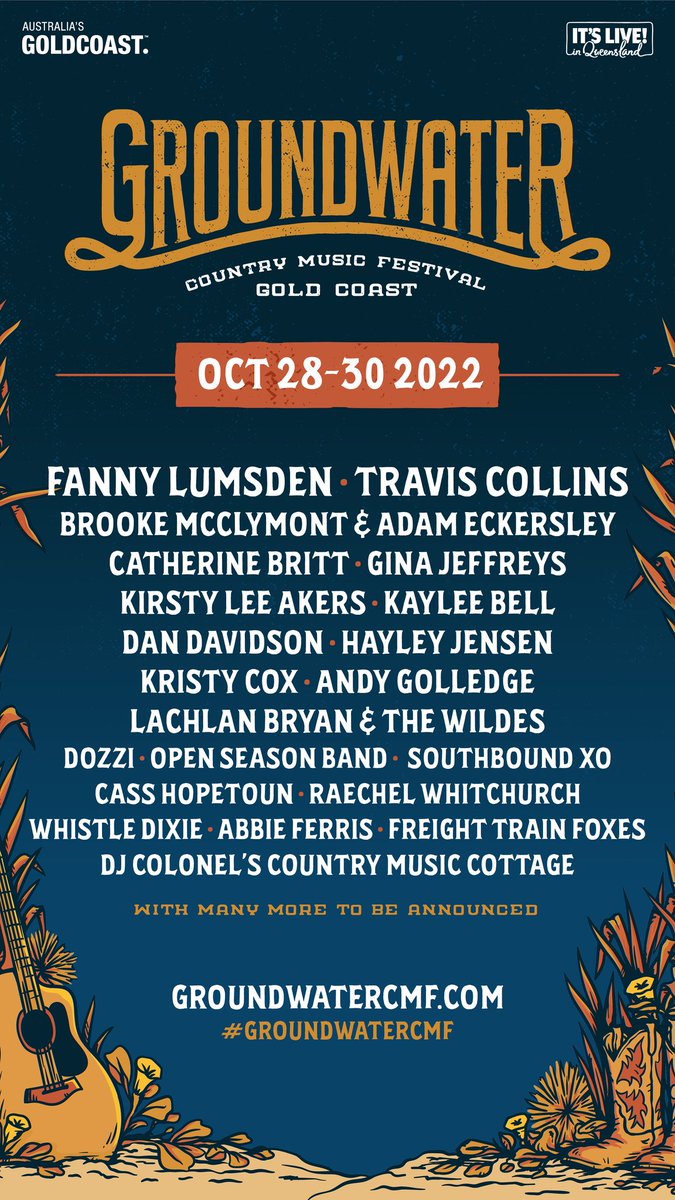 Pumped to be heading back to @GroundwaterCMF on the stunning Gold Coast, this October.. 

You should come too..