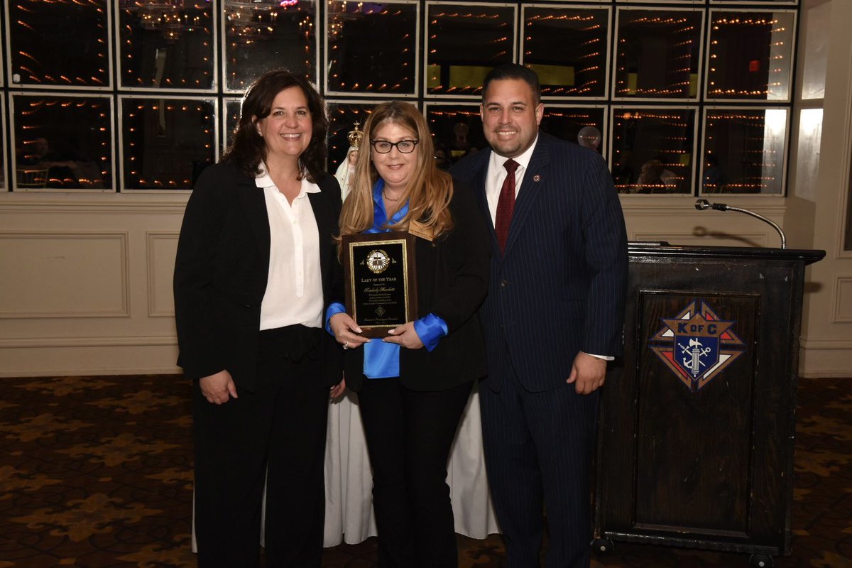 .<a href="/KofC/">Knights of Columbus</a> is committed to principles <a href="/FatherMcGivney/">Blessed Michael McGivney Pilgrimage Center</a> - charity, unity, fraternity &amp; patriotism - only possible w/support of Ladies Auxiliary.

Thrilled to join <a href="/patricia4senate/">Patricia Canzoneri-Fitzpatrick</a> to congratulate Kim Marchetti, crowned #WomanOfTheYear for her unwavering dedication to our order.