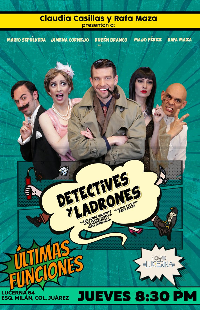 detectives_y's tweet photo. Miércoles de... les quedan pocas oportunidades de disfrutarnos 💅🏻

#DetectivesYLadrones💎 
Jueves | 8:30pm en el @ForoLucerna https://t.co/Z4ZinS7hrl