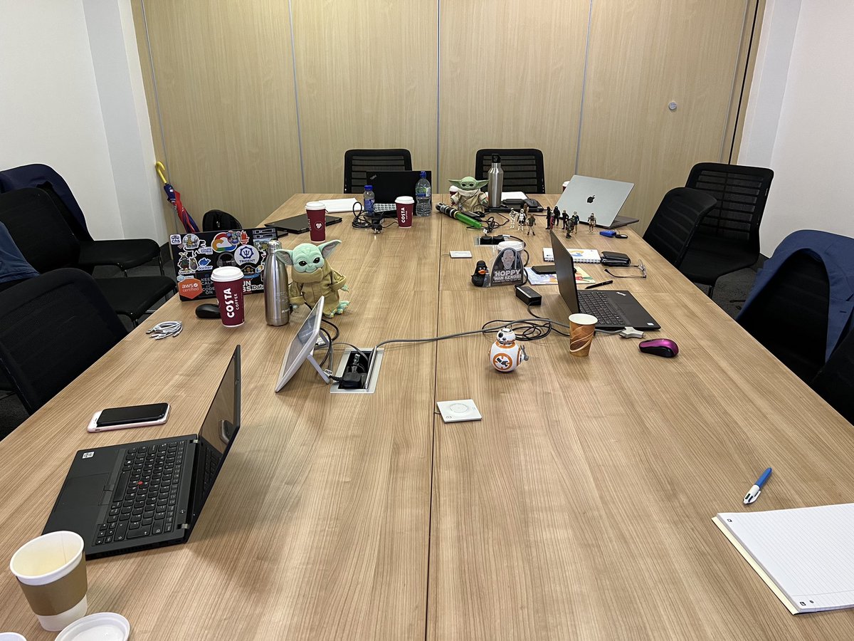 CarlGranfelt's tweet photo. In person/ face-to-face meetings with customers are so much more fun, efficient and productive. This is the way.                       #MayThe4thBeWithYou #StarWars #BB8 #Skywalker #Grogu #Chewbacca #DarthVader #NetApp https://t.co/7v6XpoJYn5