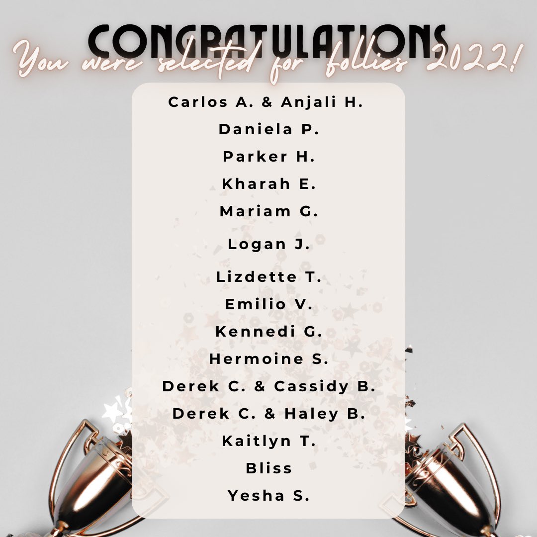 Congratulations to everyone that auditioned for Follies! Can’t wait for this amazing performance next Thursday and Friday! <a href="/MCHS_Rams/">RamNation</a>