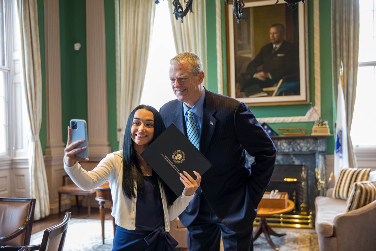 Glad to welcome Dracut, MA native <a href="/maddybrum/">maddybrum</a> to the State House today and congratulate her on all of her tremendous success with <a href="/Navarro_Cheer/">Navarro Cheer</a>!