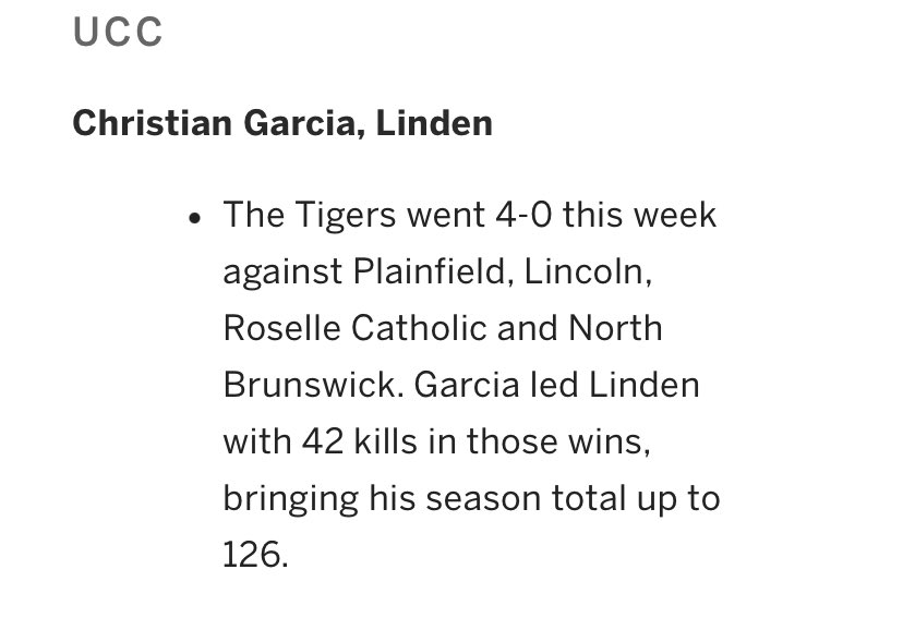 linden_bvb's tweet photo. UCC player of the week @_chrisss_15! Congratulations and well deserved! @lpstigersports @LindenSchoolsNJ https://t.co/DDLEKLQoBx