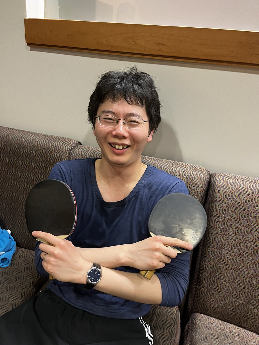 HParkLab's tweet photo. CONGRATULATIONS TO BINGCHEN! The first Pong-Kun Park Cup Champion! The final game was intense against Nabeel (2-1), with the set winning match going to 11-9. Bingchen says, “What a great game!” https://t.co/b631jtyGwN