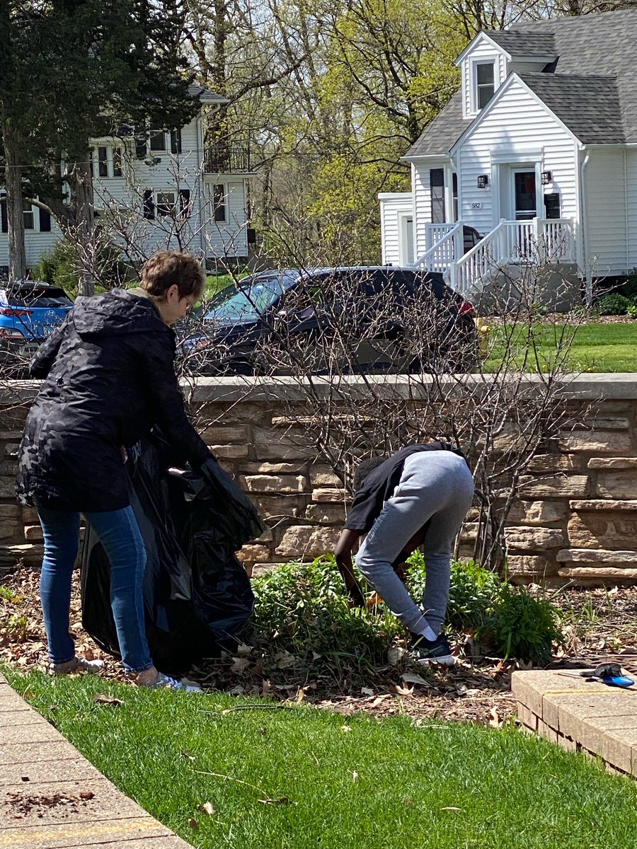 We have been working hard to help our school!  Setting up the Lost and found items so students can easily look for lost belongings and straightening up the outdoor gardens. #Winfield34