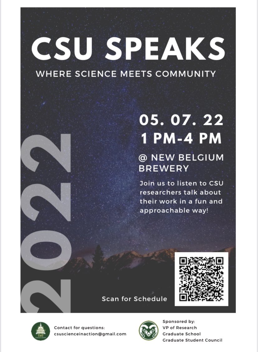 KerriRodriguez0's tweet photo. Super excited to be presenting at #CSUSpeaks this weekend at @NewBelgium_FoCo!
(bc let’s be real, science and craft beer are two of my favorite things) https://t.co/2yrpvXiwKW