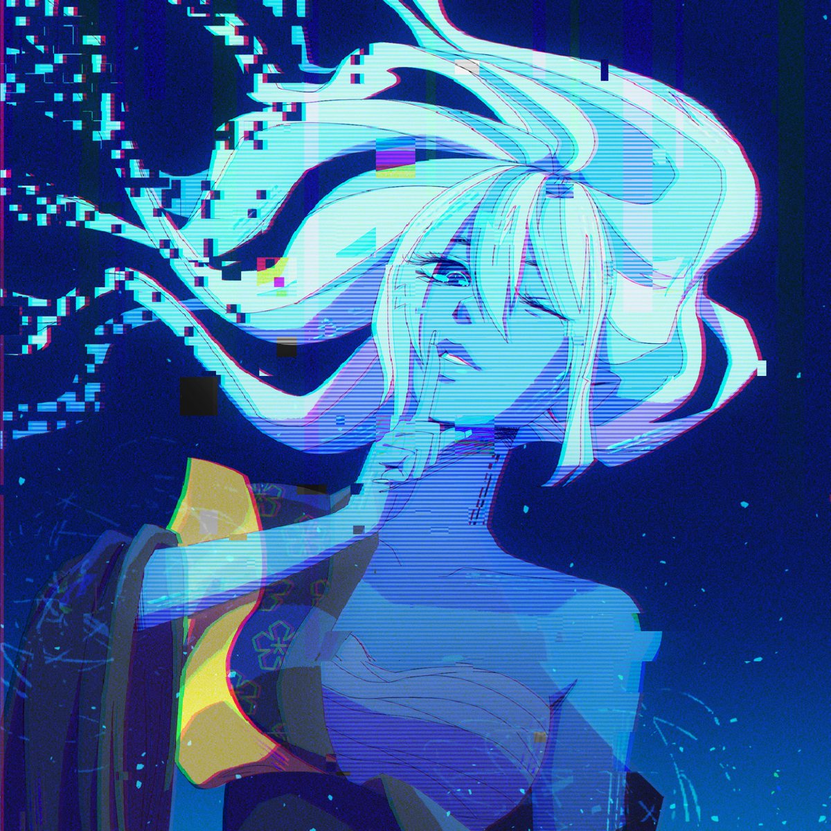 <a href="/Aeralytx/">Aeralytx.hl</a> <a href="/AzukiOfficial/">Azuki</a> last minute joining #Aerazuki ! cyberpunked her a bit and turned her into a hologram spirit

if you haven't already, you should check out other entries, they're all so good 😩