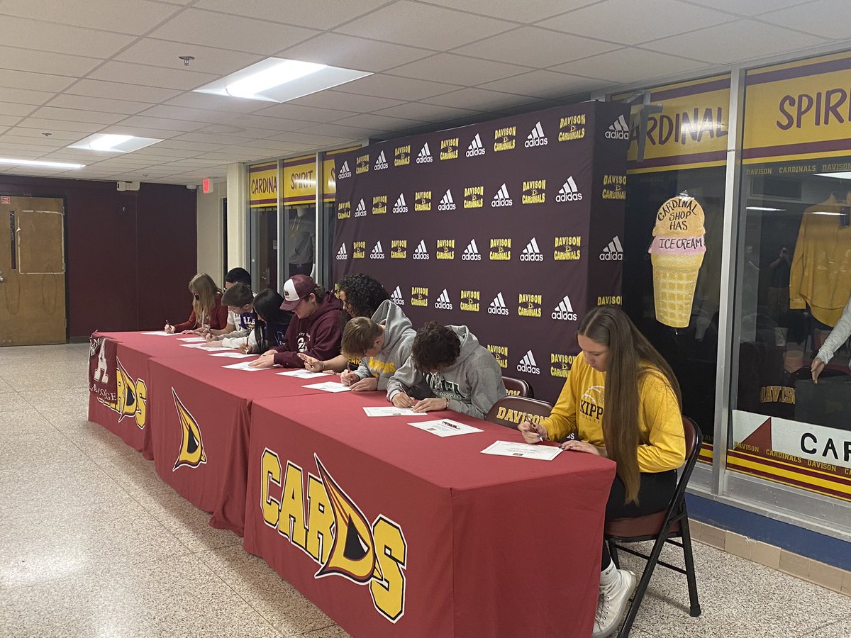 Our Cardinal Signing Ceremony went great! Excited for and proud of all our student athletes making their dreams come true! Nice work CARDS!! #DavisonMadePride💪