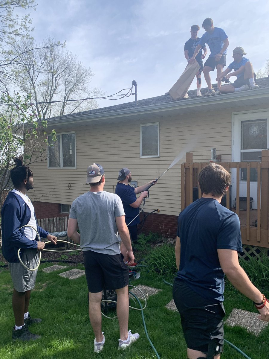 These boys do it all! 

Spring clean up ✅