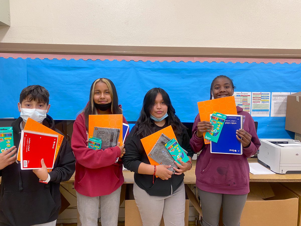 superstarvero's tweet photo. @bmsolympians Students were thrilled to receive all the free supplies! Thank you @KidsInNeed We are thankful we got chosen! https://t.co/kDqE73rMeR