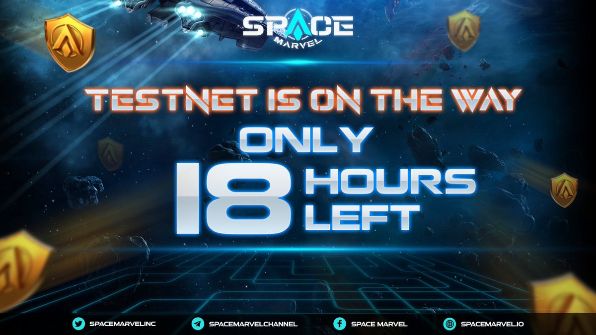 spacemarvelinc's tweet photo. 🏃♀️Hurry up! Only 18 hours left until the opening of #Testnet. 
Have you registered yet? If not, do it now as many attractive rewards are waiting for you during the Testnet Event. 
📌Only 500 FCFS and 2000 slots for joining Testnet. Register on https://t.co/p5FgRWPNHG now! https://t.co/nvwch7nqK4