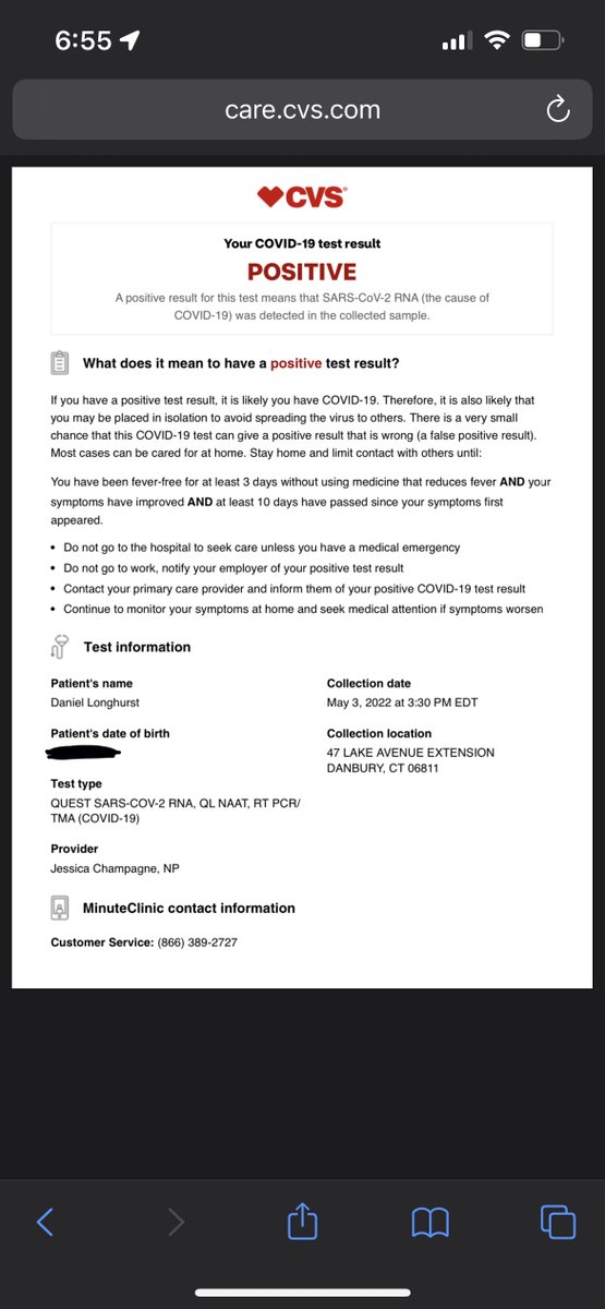 MrLonghurst's tweet photo. When I call the minute clinic number, the automated system says "negative."  An at home rapid test says "negative." Which do I believe?  Do I go to work tomorrow? Help please!! https://t.co/6MZ4eIFD9P