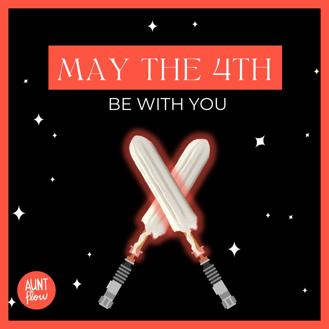 ✨🩸 Let the menstruation flow through you!

Happy May the 4th to all who celebrate.

#MayThe4th #MayThe4thBeWithYou #StarWars #StarWarsDay #TamponLightsaber #MenstruationMatters #MenstrualMovement #Menstruation