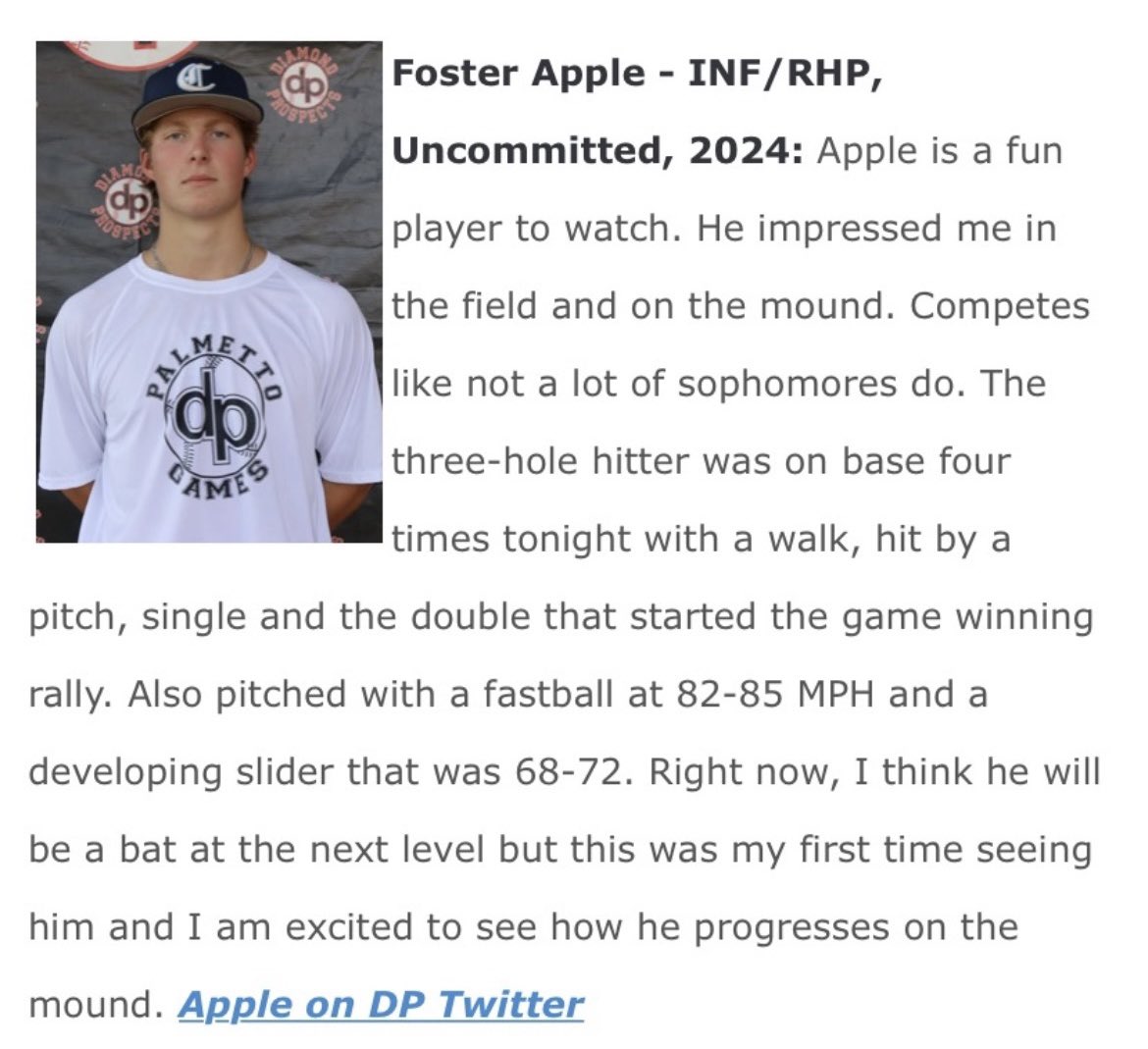 foster_apple's tweet photo. Thank you @diamondprospect for the write up!! https://t.co/vVzqmefAZ3
