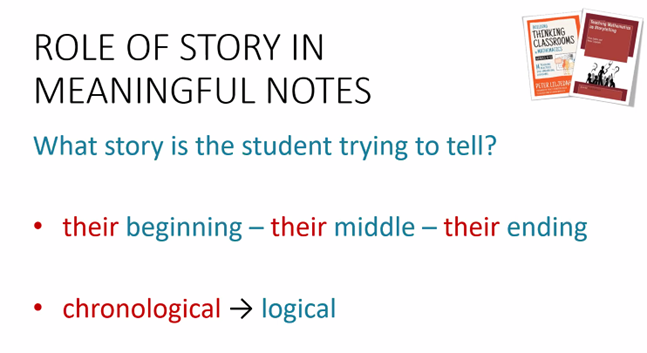 RiversoMaria's tweet photo. Considering the role of story in #thinkingclassrooms with @pgliljedahl: "Make math a story." @OAMElearns #OAME2022 https://t.co/qh5gmwtweP