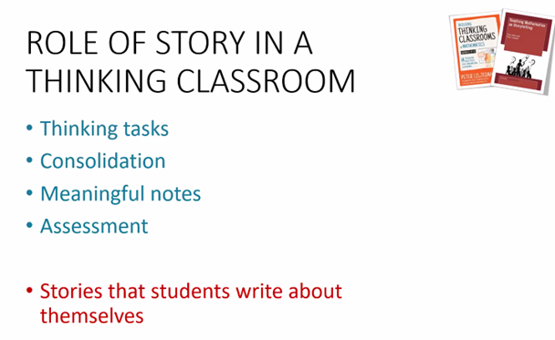 RiversoMaria's tweet photo. Considering the role of story in #thinkingclassrooms with @pgliljedahl: "Make math a story." @OAMElearns #OAME2022 https://t.co/qh5gmwtweP