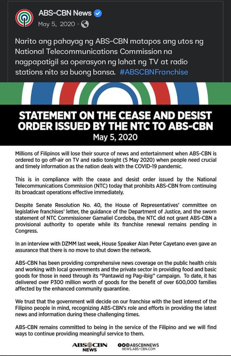 ABS-CBN lost its franchise exactly 2 years ago.
Let this tweet serve as a reminder not to vote for those politicians who supported the ABS-CBN shutdown.
#Halalan2022 #ABSCBNShutdown