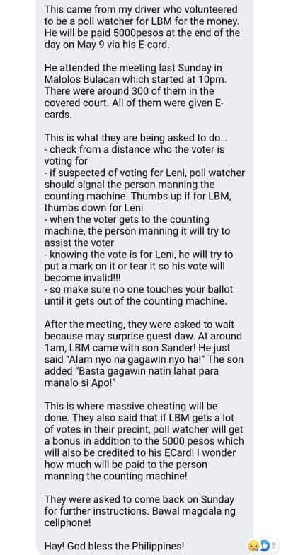 potaytowpotahto's tweet photo. When I read about a tweet encouraging Leni supporters not to wear pink, I was doubtful. Thought I'd still wear pink loud and proud. Then I saw this shared by a friend. Better be safe na lang. Haaaay Pilipinas. Pero naniniwala pa rin akong MANANALO TAYO
#LetLeniKikoLead https://t.co/mLECYNlP7l