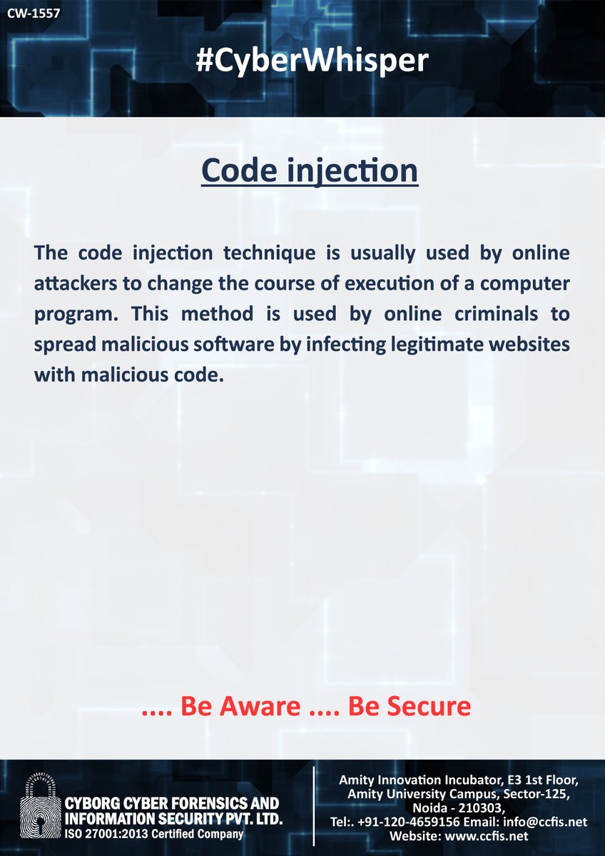 jssodhi's tweet image. #CyberWhisper #CyberSecurity #CodeInjection