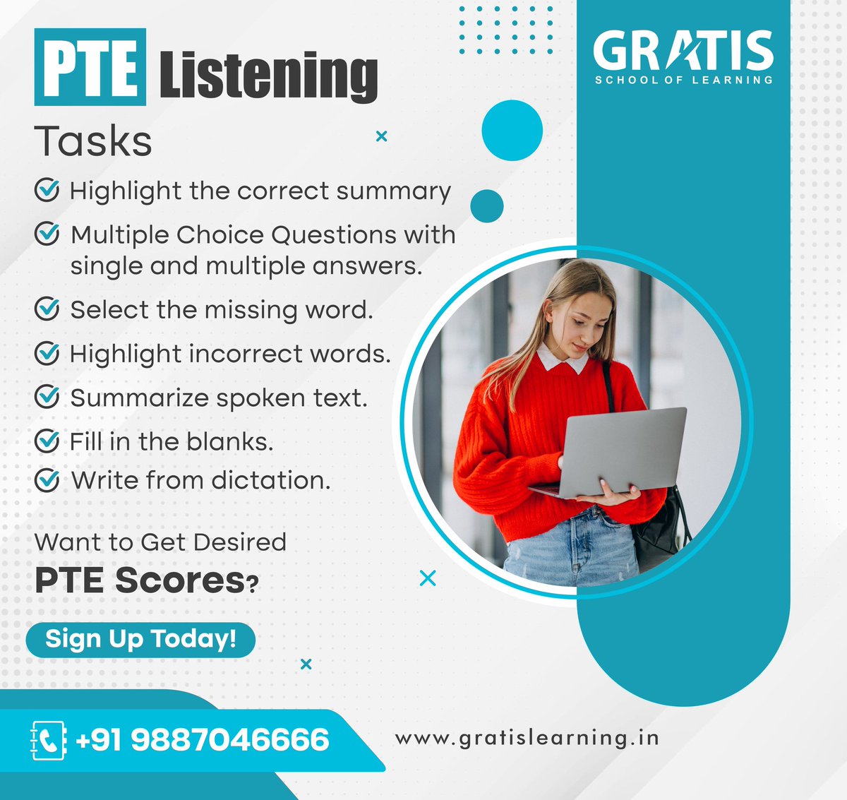 GratisLearning's tweet photo. Prepare for the exam with accurate guidance from professional trainers at Gratis School of Learning.
Sign up for PTE coaching classes today!

Call us : ☎️+91 9887046666
Visit : https://t.co/RgWjFnG9tK

#gratislearning #gratisschooloflearning #pteexam #pte #ptepreparation https://t.co/NlwQbXl4Dn