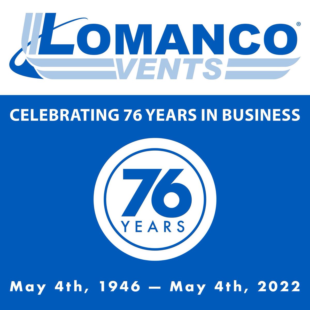 Did you know May the 4th was Lomanco  Day long before it was Star Wars day? 

It's our anniversary! 🎉

Thank you to everyone who has made 76 years in business possible! #AtticVentilation #VentSmarter #DonCovinVentPro