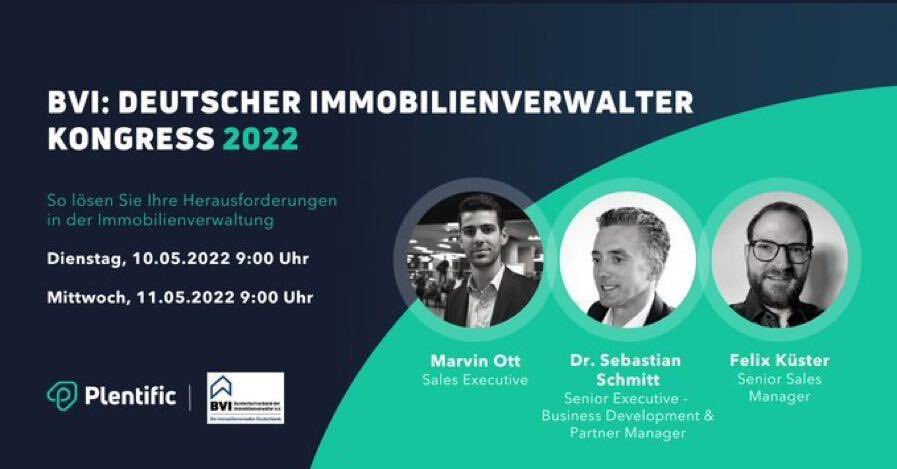 Nächste Woche sind wir von <a href="/PlentificDE/">Plentific Deutschland</a> als Aussteller auf dem #DIK2022 des <a href="/BVI_verwalter/">BVI</a>. Wir freuen uns auf spannende Gespräche rund um die #Immobilienverwaltung!

<a href="/d_lamprecht_bln/">Dirk Lamprecht</a> <a href="/moellenstaedt/">Oliver Möllenstädt</a>