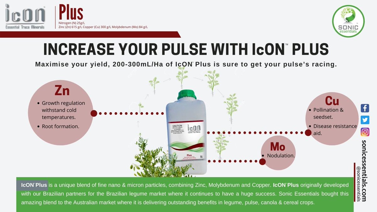 SonicEssentials's tweet photo. #IcONplus #legumes #Canola #cereals #maximiseyield #Balancednutrition https://t.co/YG6SjOOpYE