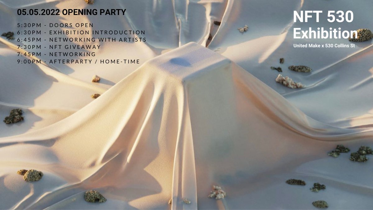 It's the Night! Can't wait to see all the smiling faces at the exhibition 💛

Check out the Opening Party Schedule and make sure you don't miss out anything 🤫 

<a href="/UnitedMake/">UDMK</a> <a href="/teamxbal/">xBAL</a> 

I know @jamesrowdyeth has last minute extra tickets!