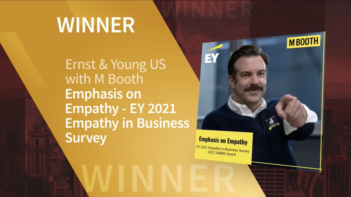 Provoke_News's tweet photo. #SABREAwards PROFESSIONAL SERVICE FIRMS winner: Emphasis on Empathy - EY 2021 Empathy in Business Survey -  @EY_US with @MBoothAgency https://t.co/5wtBFFx04a
