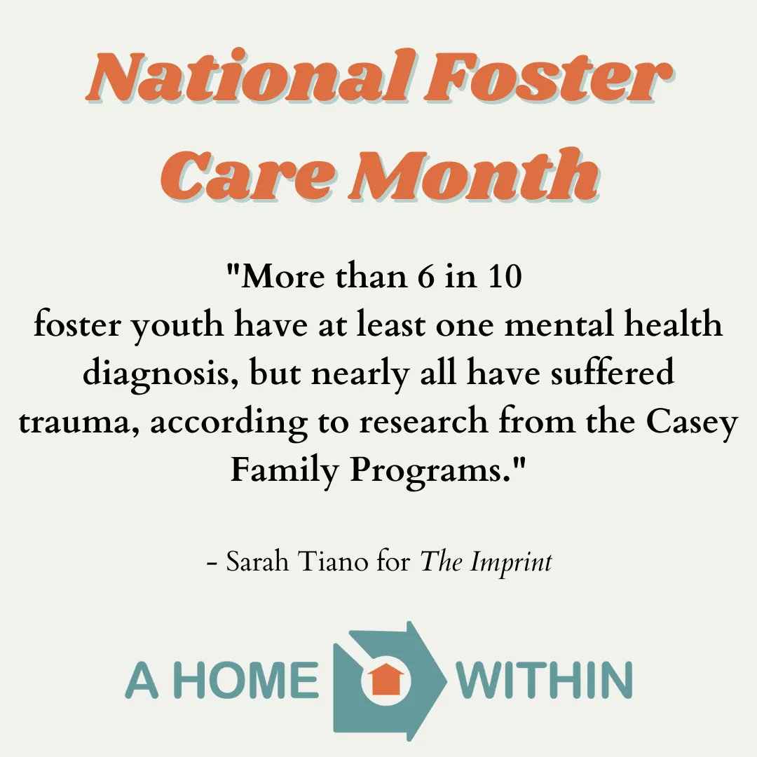It's National Foster Care Month, &amp; volunteering with A Home Within offers the opportunity to make a lasting impact on foster youth in need. Our article in <a href="/TheImprintNews/">The Imprint</a>: buff.ly/3KHWbdi.
#NationalFosterCareMonth #NFCM2022 #mentalhealth #AHomeWithin #therapy #fostercare