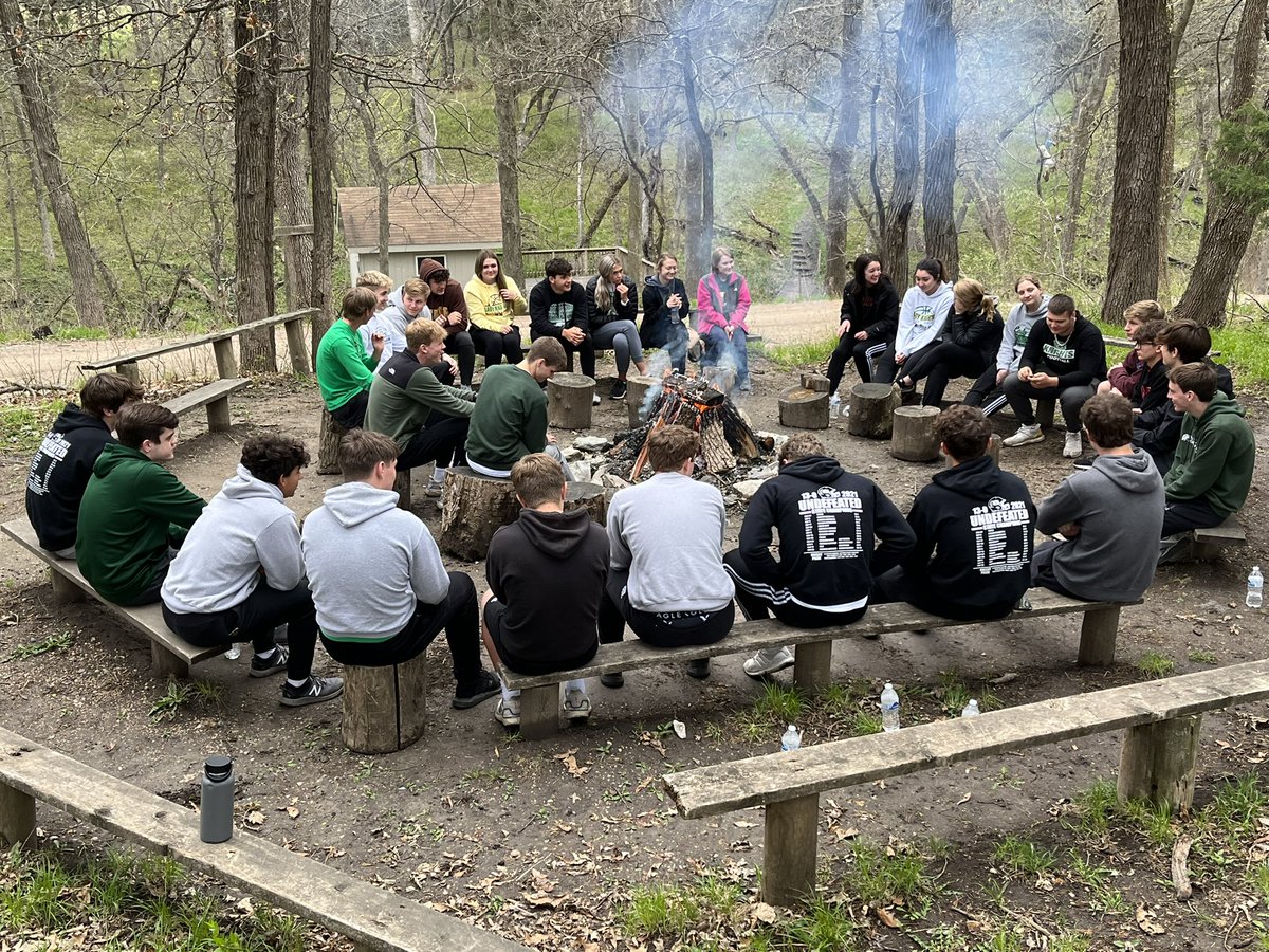 Tonight the Archbishop Bergan Catholic School Senior Class of 2022 carried on the bonfire tradition sharing memories of, admiration for and thoughts about each other one last time as group at their Senior Retreat.  There was a lot of laughs &amp; heartfelt love for each other shared.