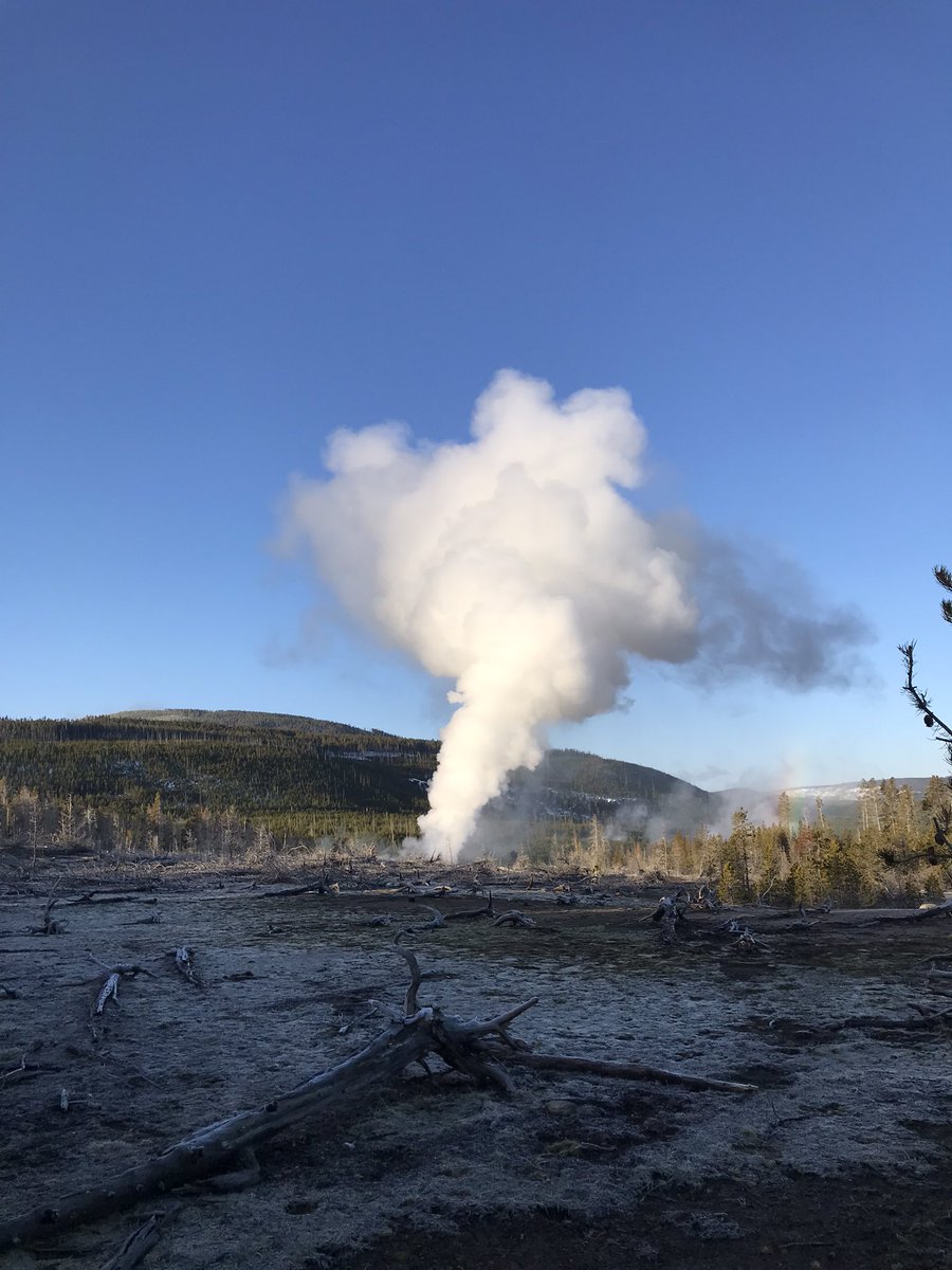 Steam boat geyser is the largest in the world. it also goes off very rarely and has been know you be dormant up to 50 years. This morning I saw something I probably won’t see again