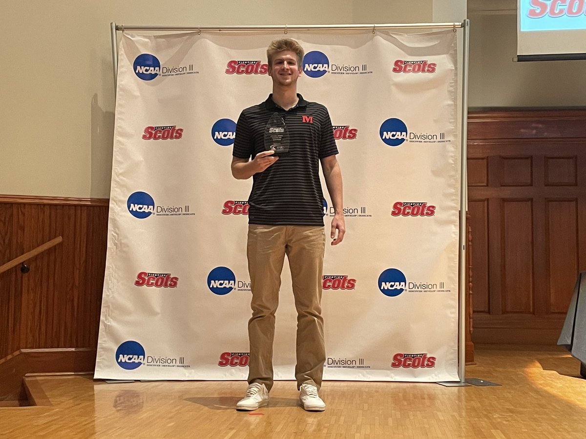 MCFightingScots's tweet photo. For reaching the Men’s Tennis singles tournament finals as the 6th seed, the Upset of the Year Award goes to: Brendan Guenther!

#RollScots #FightingScotsAwards https://t.co/X7lhhmEunJ