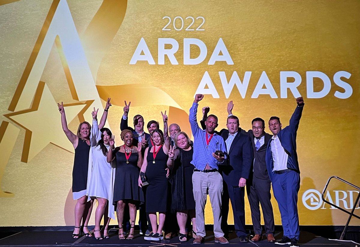 Vacatia's tweet photo. Congratulations to our ARDA finalists Tamekia, Lance, and winners Molly and Shawn! #TeamVacatia https://t.co/ymKODHh2L7