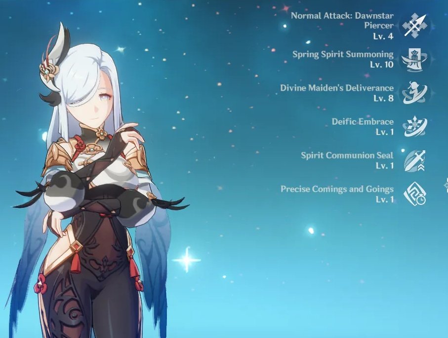 xxynaxo's tweet photo. shenhe dps build !! 

(not yet satisfied w artifacts 😭) https://t.co/oYXu688Kep