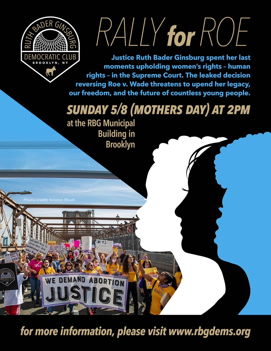 RBGDEMS's tweet photo. 🚨 Rain means we’re moving this to Sunday 5/8. Fortunately, we can’t think of a better way to spend Mother’s Day than rallying side by side with our children for their future. #RoeVsWade #AbortionIsHealthcare https://t.co/mrI7R9ikfA