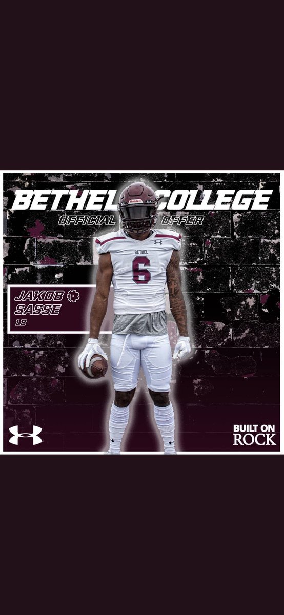 JakobSasse's tweet photo. Proud to say that I have received my first offer to continue my athletic and academic career from Bethel College! @Coach_MitchumBC @Threshers_FB @ThreshersSports https://t.co/ro95jK66xa