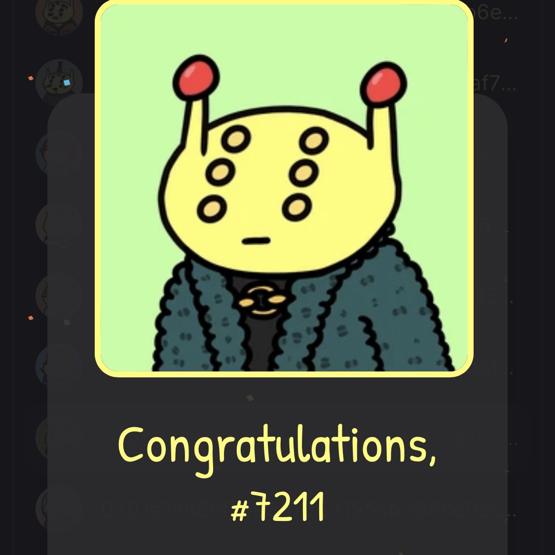 The month May is starting off pretty lucky for me 🙌

I just won myself a second <a href="/alienfrens/">alien frens</a> NFT during their latest invasion (giveaway)! 😍

Is this my sign of good luck for their upcoming Tesla Giveaway? 🤞🍀