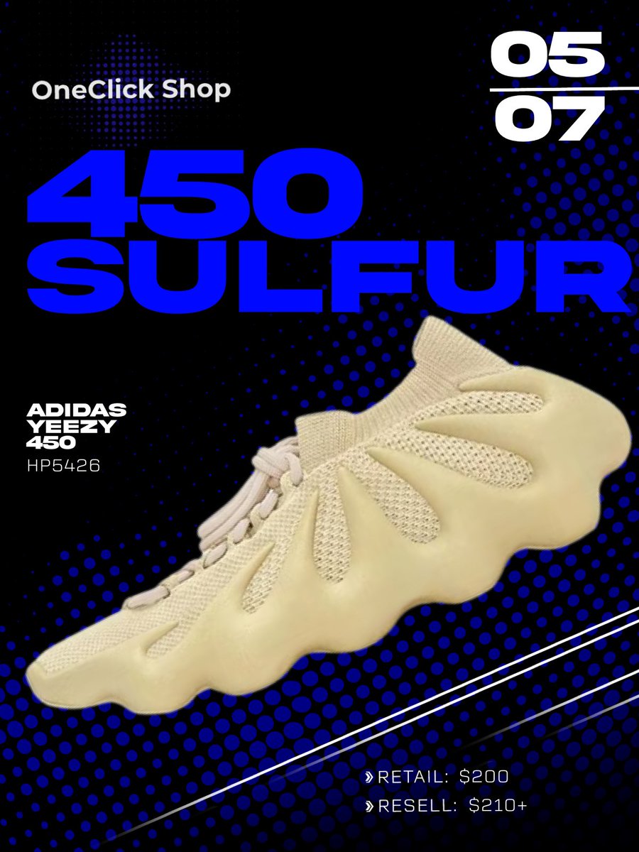 Planned Restock - Friday May 6th 

Before the adidas Yeezy 450 Sulfur Release!

Remember...
Open to Discord Members Only
🈁 discord.gg/YJB2Tru2Fz