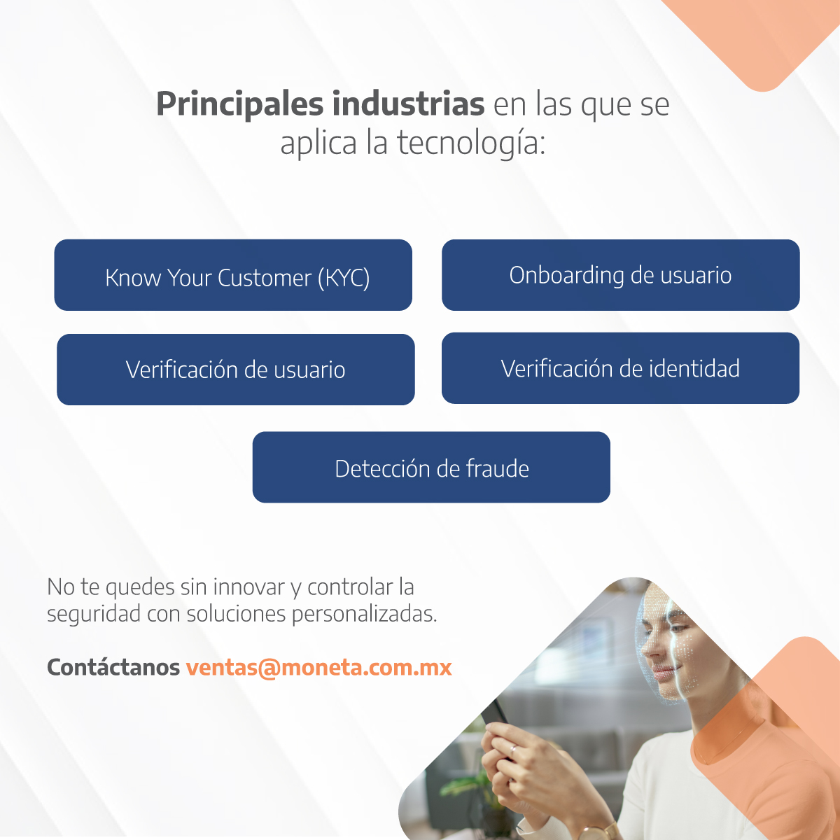MonetaTechMx's tweet photo. En Moneta estamos comprometidos con ofrecer soluciones digitales como FacePhi y que están diseñadas para adaptarse a las necesidades de cada cliente. 

Conoce más de la plataforma de verificación de identidad digital en: https://t.co/nZF5Pb551E https://t.co/gzORO201YP