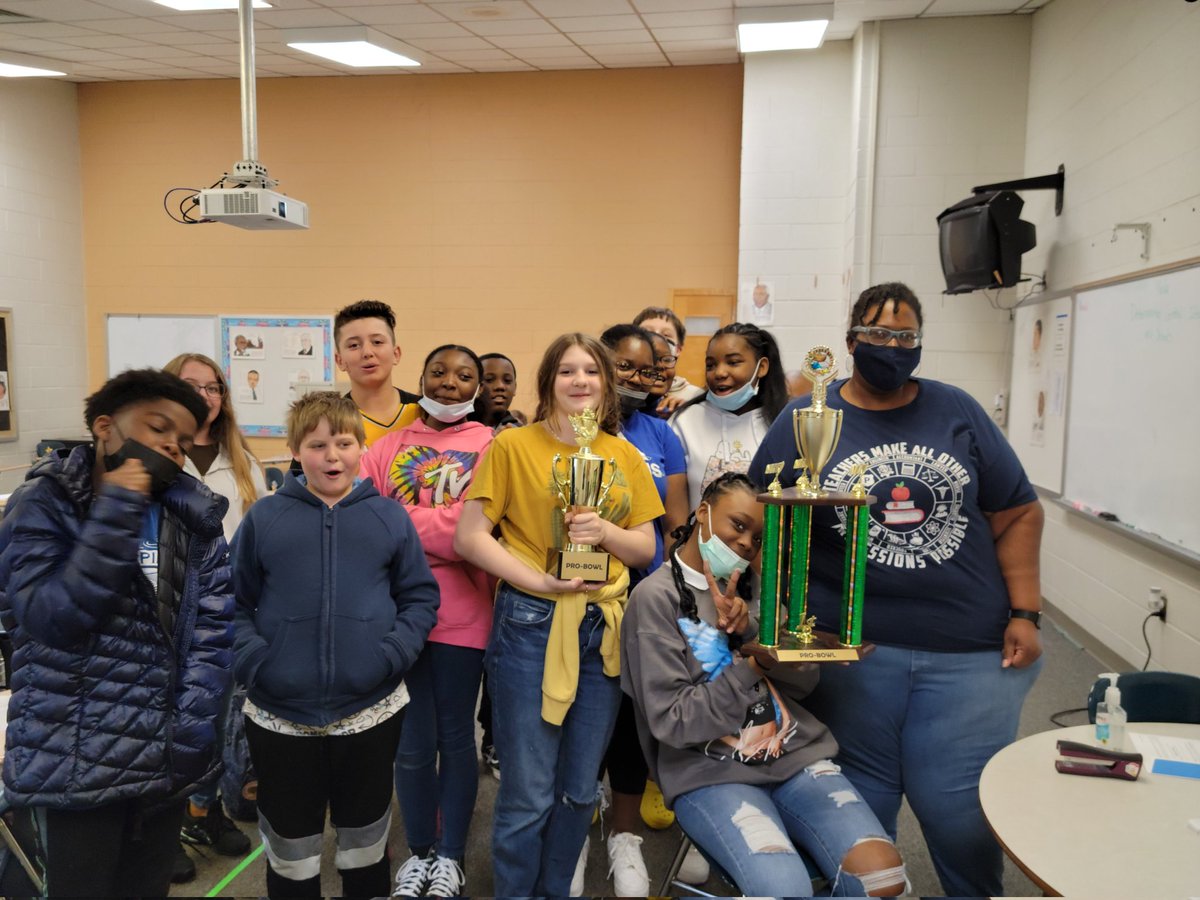 Mrs. Manning at CCMS is the winner of both the academic and advance trophies for 6th grade.  So proud of you guys, keep up the good work.